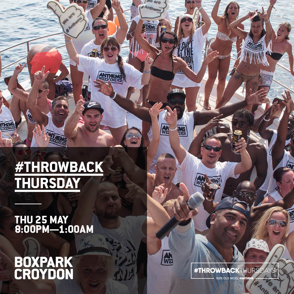 DJ_Shabz's tweet photo. @100anthems presents the LAUNCH of #ThrowbackThursdays @BoxparkCroydon with @AmboMagic @DRymez @djkaosuk Old Skool, RnB, HipHop, UKG &amp; Grime https://t.co/BWmvYFKxqH