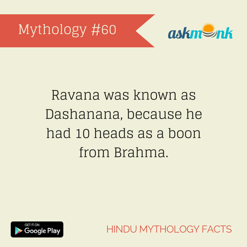 askmonk's tweet photo. Ravana was also known as Dashanana because he had ten heads as a boon from Lord Brahma. https://t.co/68EIOsD97h https://t.co/W26kSk0CnV
