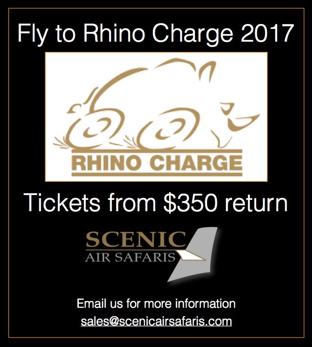 Fly with us to Rhino Charge 2017 for $350 return. Contact sales@scenicairsafaris.com #RhinoCharge #scenicairsafaris #rhinoark