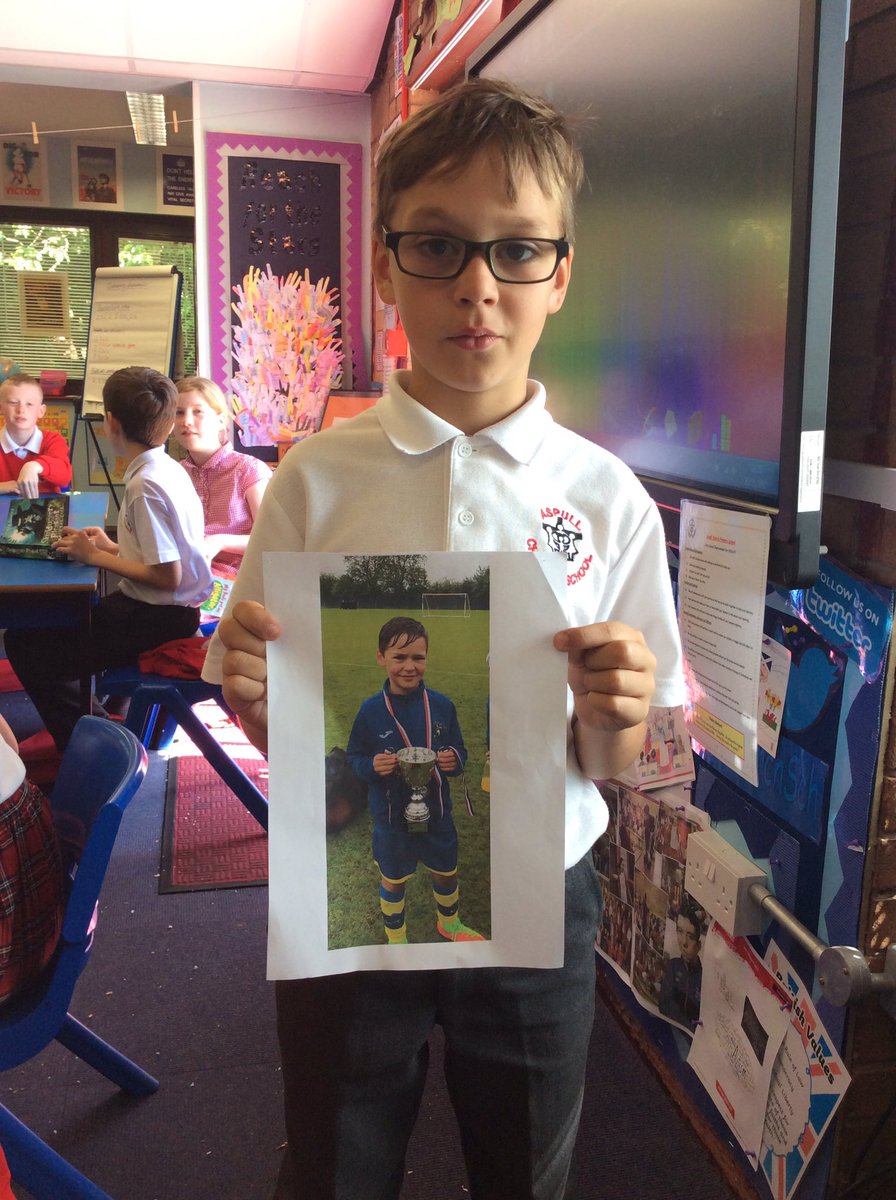 Class5Aspull's tweet photo. Well done to Charlie, whose football team won a cup at the weekend! We're super proud! https://t.co/PWlQM360RG