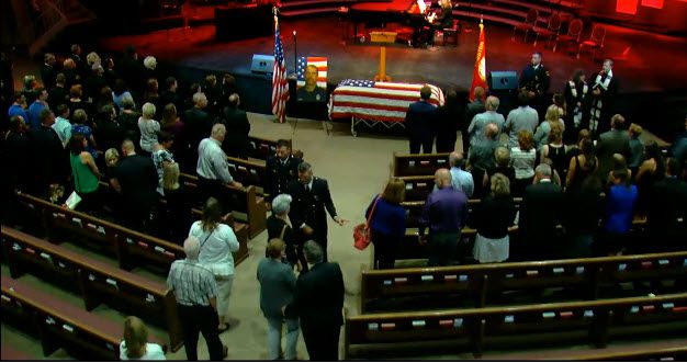 FOX19's tweet photo. LIVE: Funeral service for West Chester firefighter Tim Burns 
https://t.co/BtutP8p9Ic https://t.co/HVyVaxN3Rr