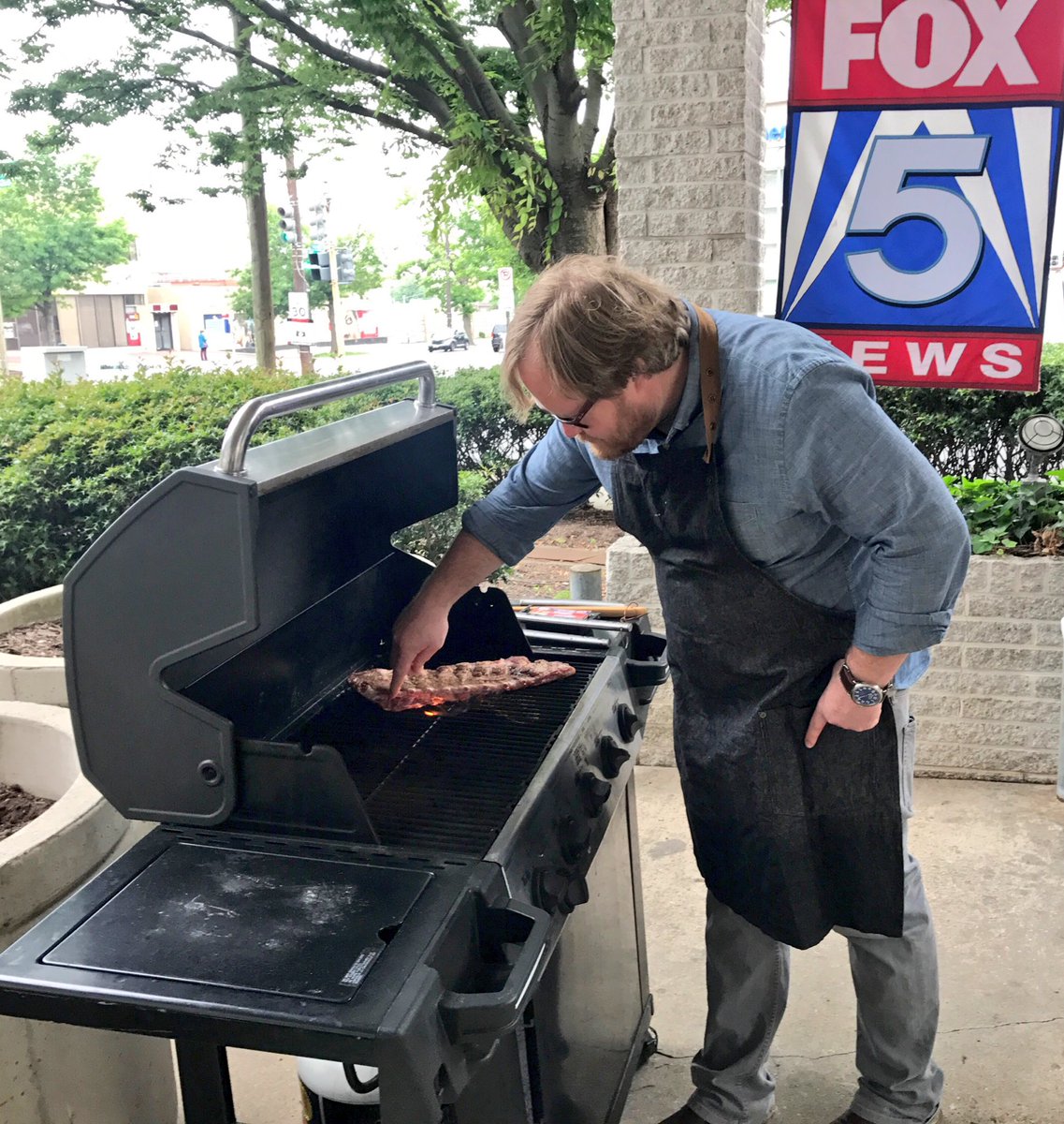 ThePartisanDC's tweet image. Chef Nate is grilling up our bacon-cured ribs on @fox5dc for #grillingweek. Tune in now!