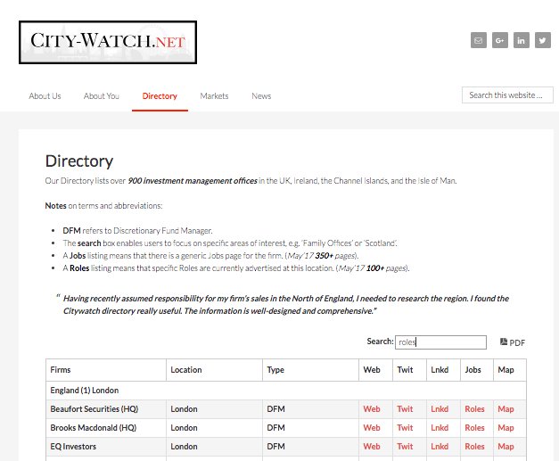 CityWatchNet's tweet image. Our Directory lists 900+ investment offices in the UK. Looking for fund distribution or Investor Relations? Contact city-watch.net