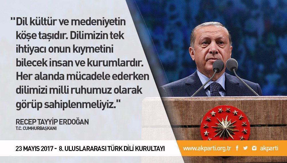 "Her alanda mücadele ederken dilimizi milli ruhumuz olarak görüp sahiplenmeliyiz."