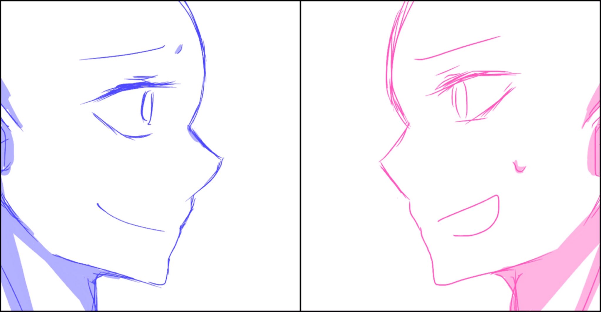 奏多 かなた めっちゃ低浮上中 トレス素材 暇な時間にざっと描いたペア画です ご自由にどうぞ T Co Flrfkadtal Twitter