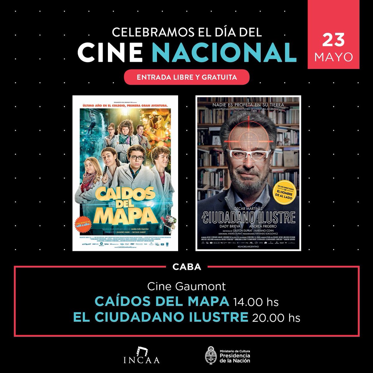 Ser parte del día del Cine Nacional...no tiene precio...literalmente. Jornada Ilustre. Agradecido.