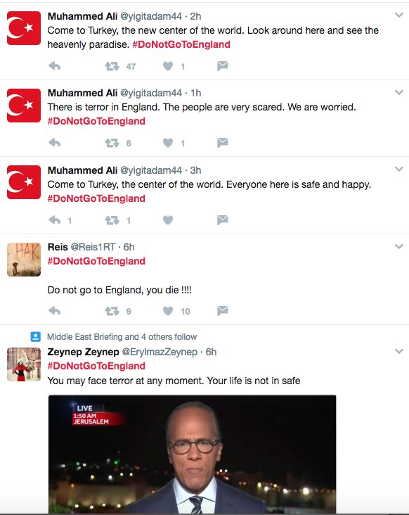 AlexJayMac's tweet photo. Pro-government types in Turkey are spreading tweets with the hashtag #DoNotGoToEngland: https://t.co/KKTCkGbTb1