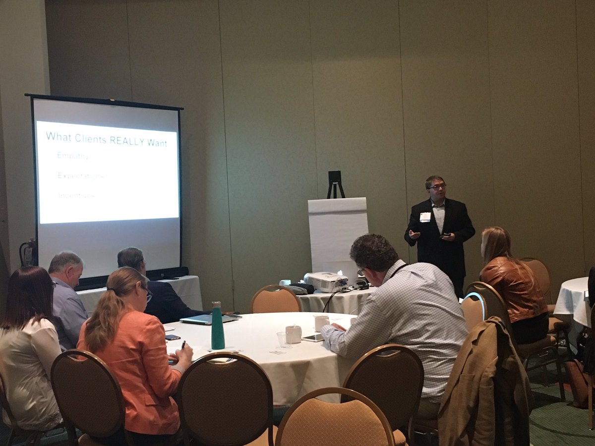 Patrick_King's tweet photo. My main man @KarlSakas, riffing on keeping clients happy at #cxps #clientfeedback #clientexperience https://t.co/94U7jPAZbP