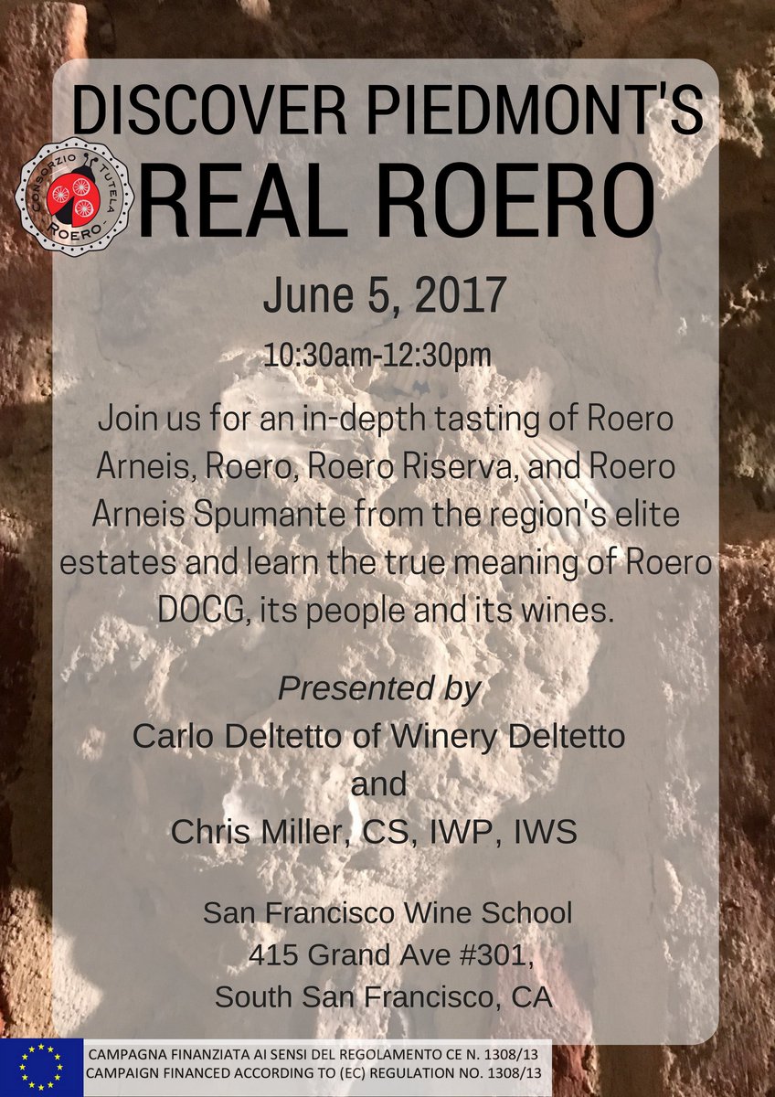 #SanFranciscoSomm there is still time to discover #Piedmont’s #RealRoero #GetSomm bit.ly/2q7yVRC
RSVP: bit.ly/2pCK1u8