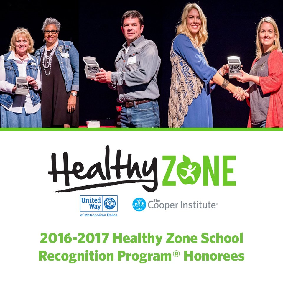 CooperInstitute's tweet photo. Congratulations to the 2017 #HealthyZoneSchool Recognition Program award winners. @UnitedWayDallas #FitToExplore https://t.co/3sKihwKbI2 https://t.co/LECmJ8s04f