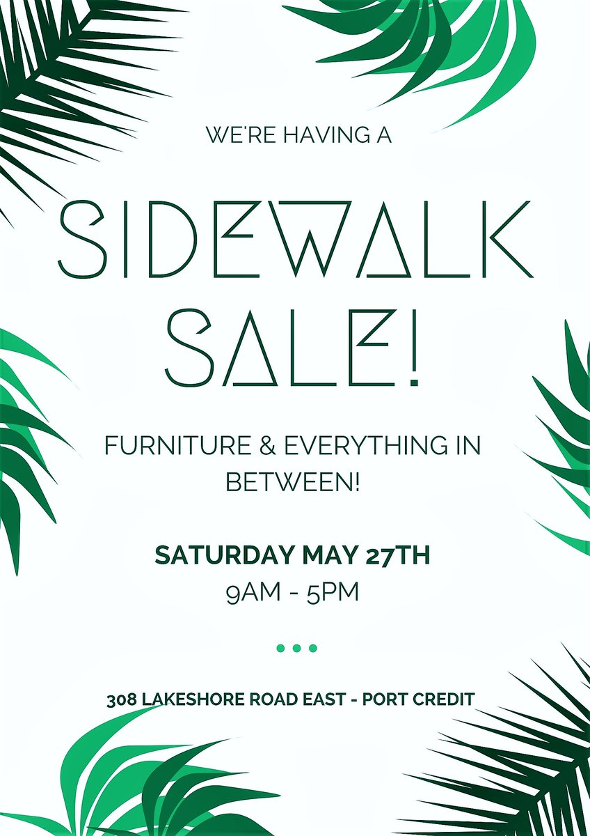 Hey #PortCredit #Mississauga and beyond! We'll be having a big #SALE this Saturday! Come check it out! #furniture #vintage #Toronto