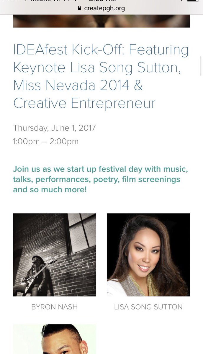 LisaSongSutton's tweet image. I&apos;m so excited to be in #Pittsburgh next week for the #CreateTech festival! TY to @pghtech for having me keynote! #startups #entrepreneurs