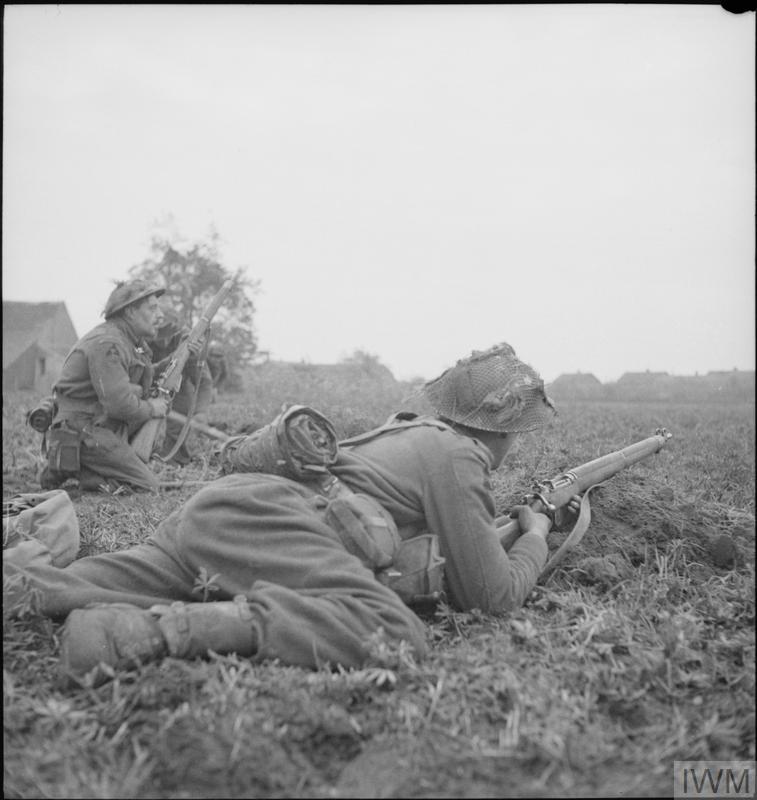 Infantry in the front line during the assault on Venraij, 17 October 1944.