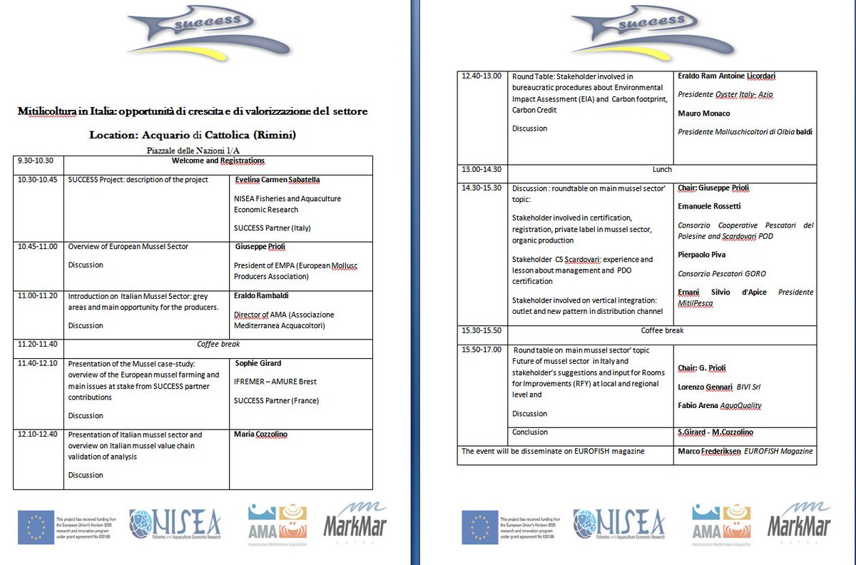 <a href="/eu_success/">SUCCESS EU Project</a> @EU_FARNET <a href="/Mary_Cozzolino/">Mary</a> <a href="/malvalore/">loretta malvarosa</a> <a href="/pesceinrete/">Pesceinrete</a> @renatabriano Success &amp; ItalianMussel Producers!
WaITING 27TH OF may:-)#NISEA