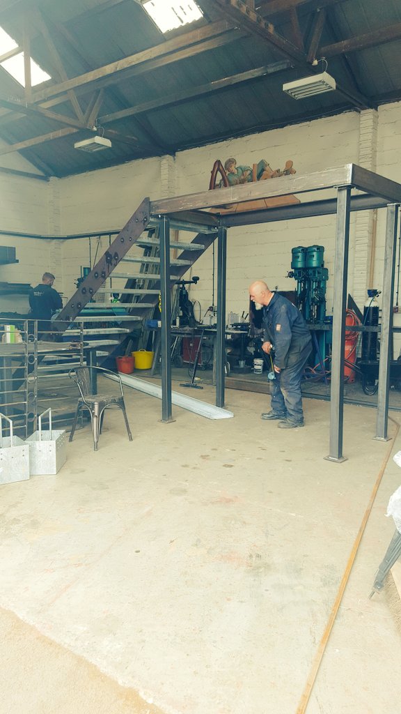 MerbroLTD's tweet photo. "The stair way to Heaven" Work in progress on a steel staircase and walkway #merbroprojects #glosbiz https://t.co/DqT0f0Y85T