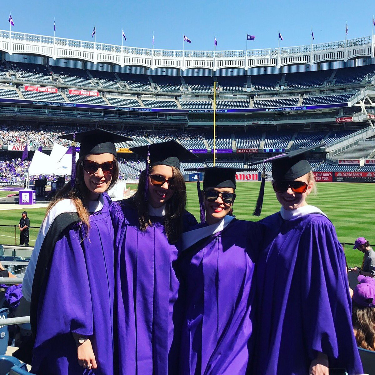 NYUcostume's tweet photo. Our glamorous graduates last week at #YankeeStadium & @RadioCity. πππ Congratulations to the class of 2017! #steinhardt2017 #violetpride https://t.co/mu9K7s5gbr