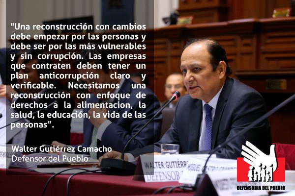 Defensor del Pueblo <a href="/WGutierrezPE/">Walter Gutiérrez C.</a> en la Comisión de Constitución del <a href="/congresoperu/">Congreso del Perú 🇵🇪</a> sobre #PL1358 reconstrucción con #EnfoqueDeDerechos