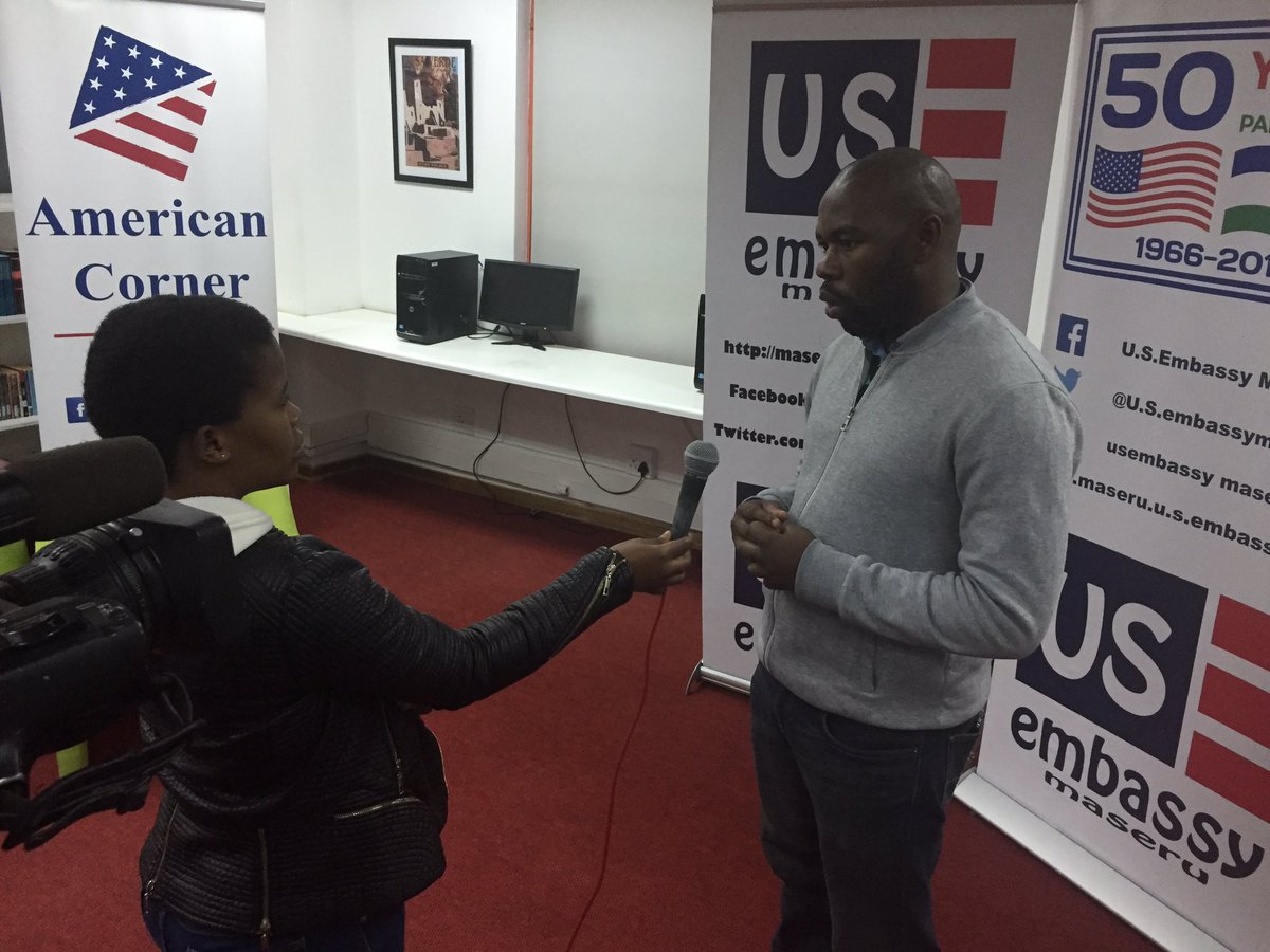 Our <a href="/WashFellowship/">MandelaWshFellowship</a> alumnus <a href="/BillyNtaote/">'Ntata 'Mantsali le Kopano</a> talks to #LesothoTV following our media panel discussion on covering elections. #LesothoVotes2017