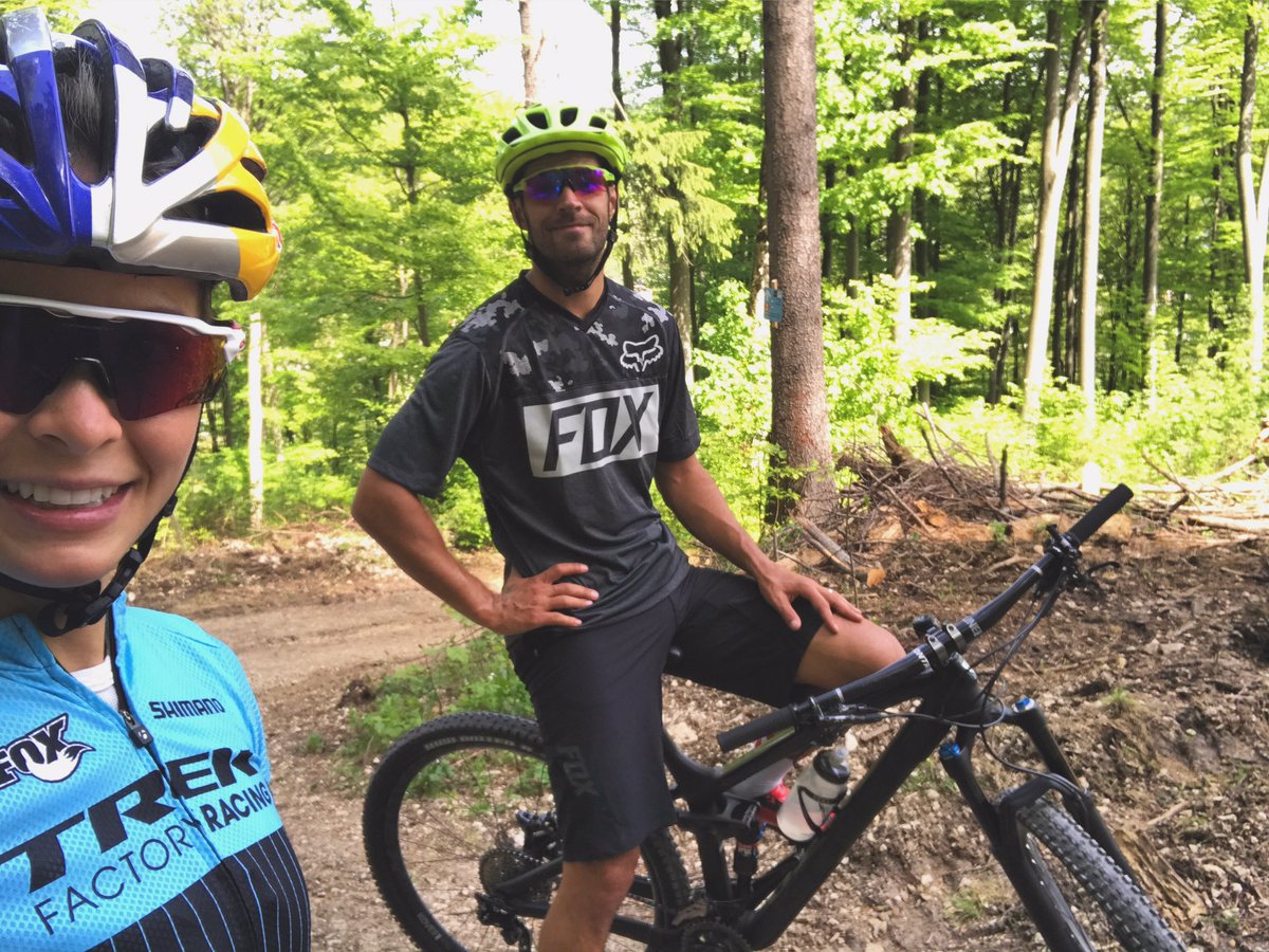 adammorka's tweet photo. Scoping out the German terrain with @emilybatty1 🤺🤸‍♂️🙃 #Bikes @foxheadinc @foxheadcanada #RideWideOpen https://t.co/CBXj4XPECE