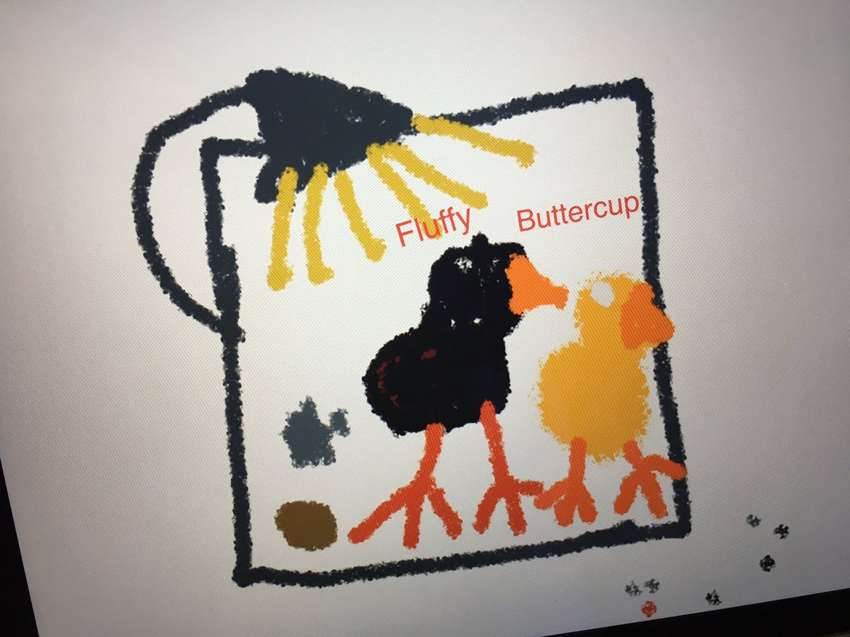 KariAddington's tweet photo. The chicks are here! 
Fales K students draw in Drawing Pad 🐥 #lovethenames https://t.co/3Ri8Cw9Xps