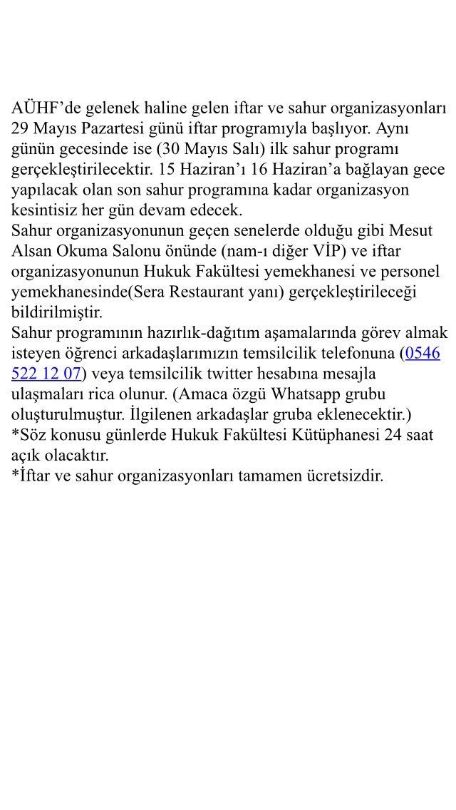 AÜHF'de Ramazan başkadır