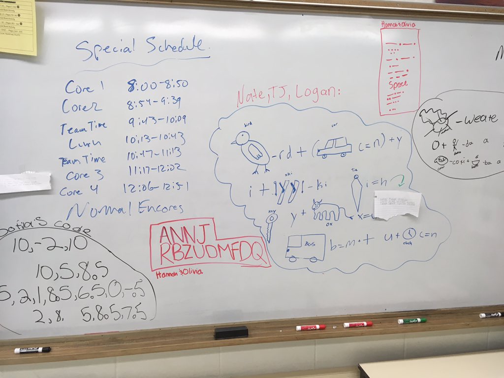 MrRummelhart's tweet image. Students creating codes for Book Scavenger contest! Really creative stuff! @jabertie @Andrea_Trudeau #onebookoneteam #engage109