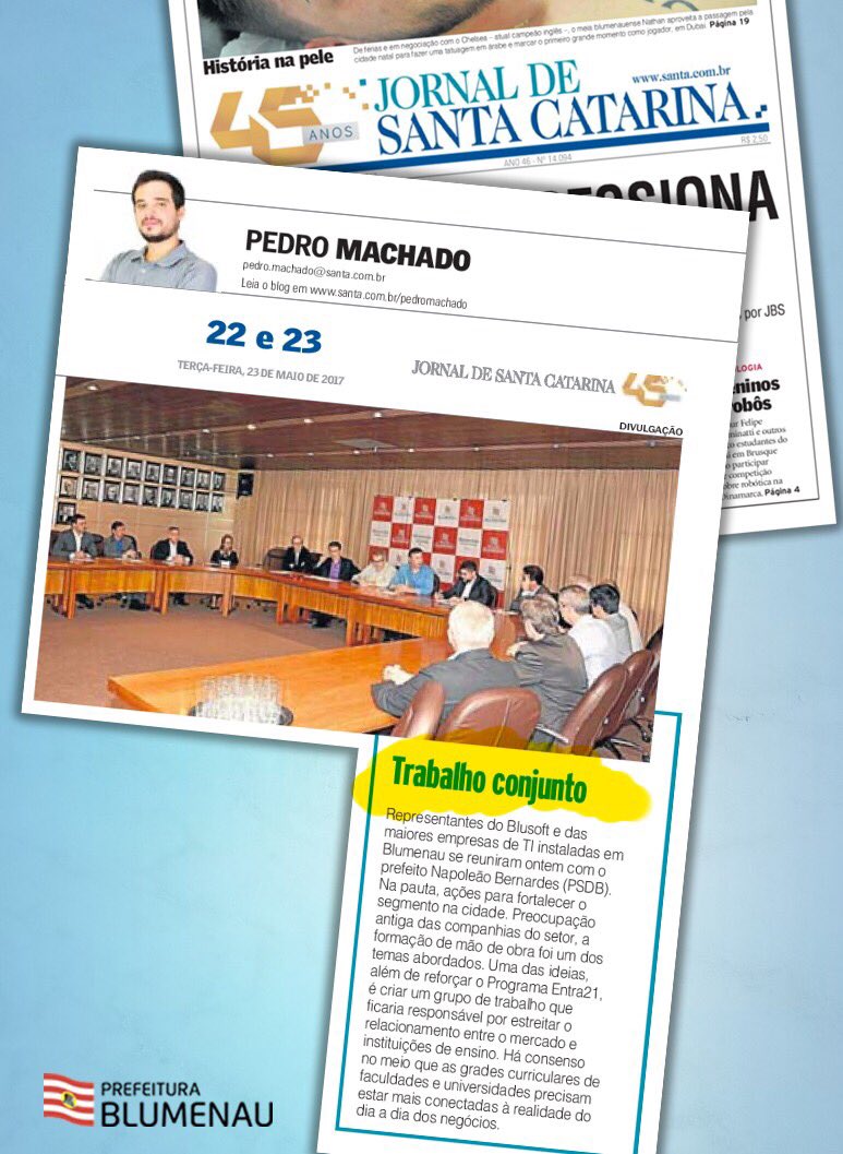 NapoleaoSC's tweet photo. Encontro produtivo e cheio de novas ideias com representantes de empresas de TI, Blusoft e governo municipal.
#blumenaumelhor #blusoft https://t.co/QoMSa9mVYu