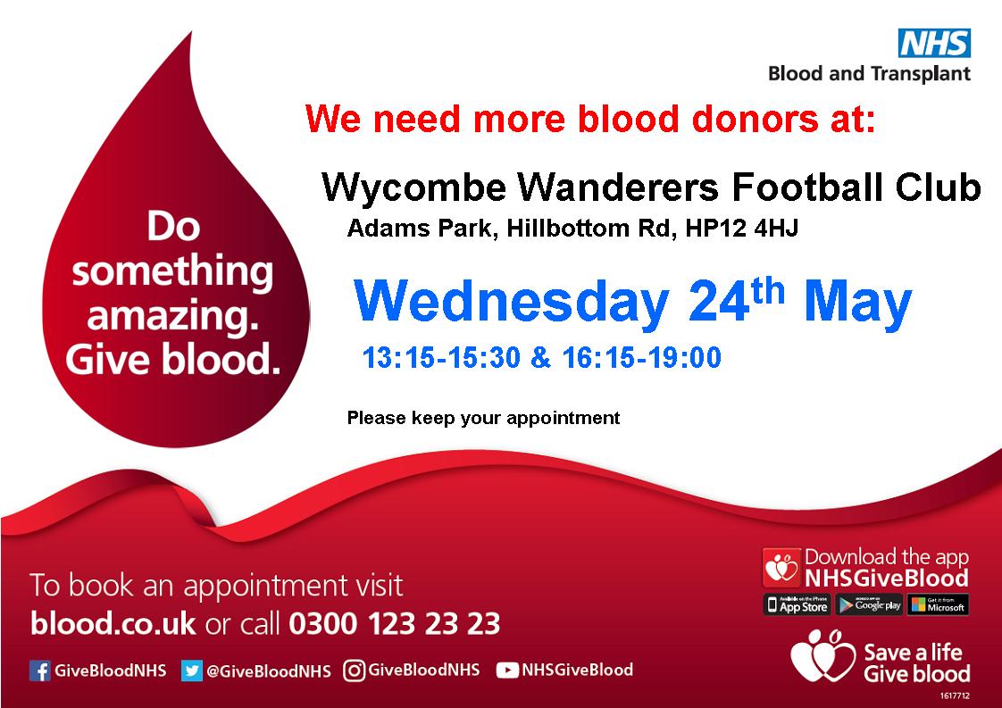 We're pleased to host <a href="/GiveBloodNHS/">NHS Blood Donation 🩸🩹</a> here tomorrow afternoon; thank you to everyone who's booked an appointment to come along.