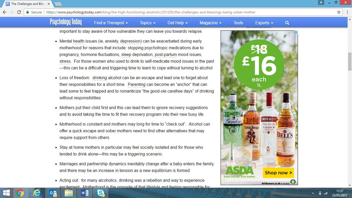 Look at the advert that came up when I googled 'mothers and fathers in recovery' #ResponsibilityDeal #AlcoholStrategy