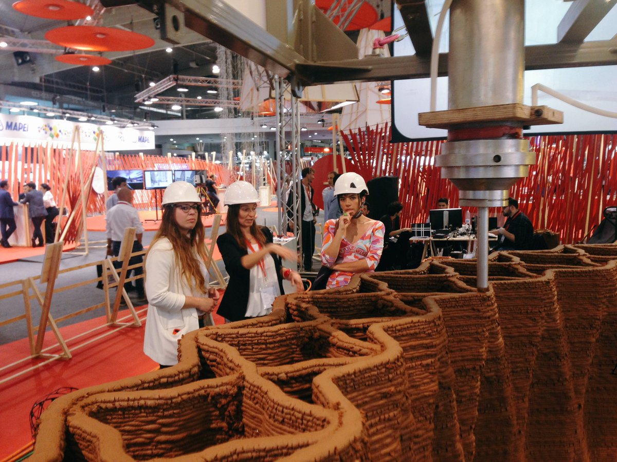 IAAC's tweet photo. Live from @ConstrumatBCN: @janetsanz #now visiting @IAAC &amp; @tecnalia booth to learn more about the #Future of #Construction. #OnSiteRobotics https://t.co/s1emb0KoPX