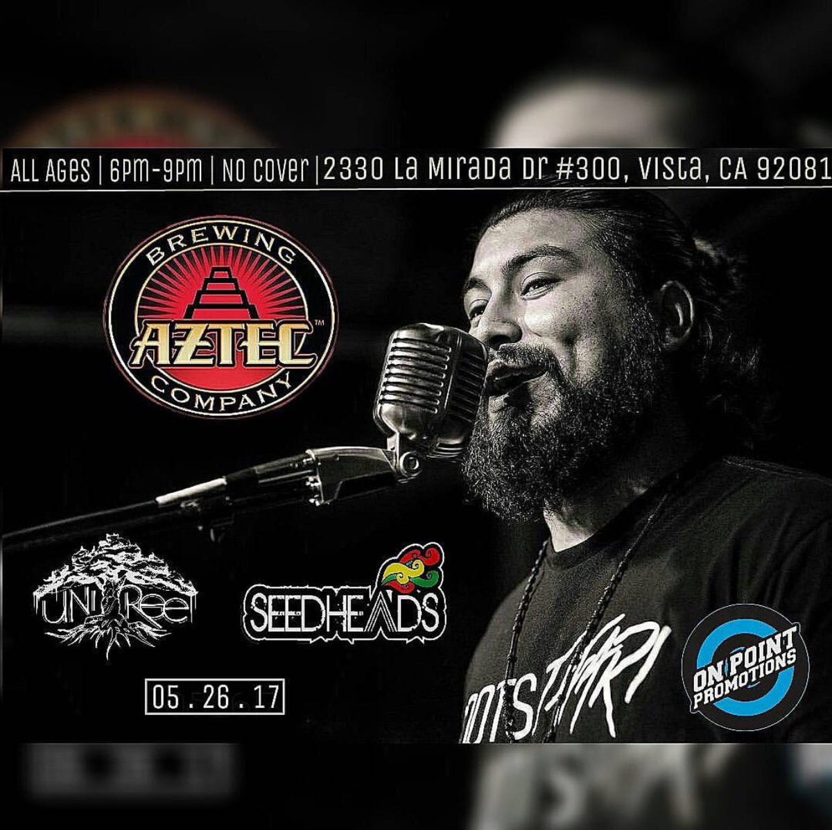 OPPSanDiego's tweet photo. #livemusic Friday at @AztecBrewery with special guests @SeedheadsMusic and @Unitree_CA 👏🏽#freeshow #allages https://t.co/fbh4sQr2wF