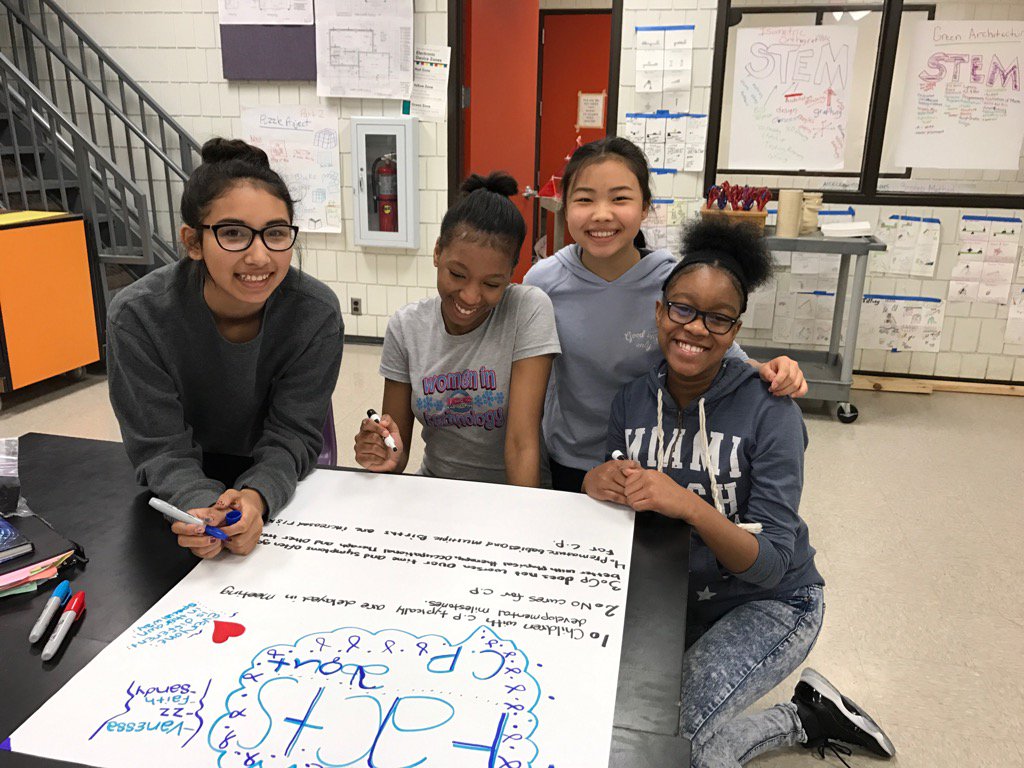 kimpavlovich's tweet photo. First, the team researches the problem! #PLTW #smartwomen @AHSchools https://t.co/AFhrlGKuY8