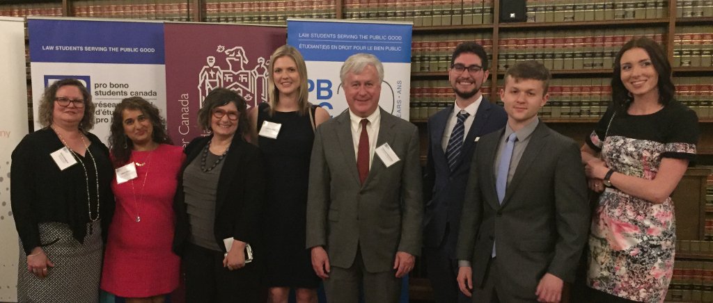 Group photo of 8 people at Pro Bono Students Canada 2017 Training Conference event