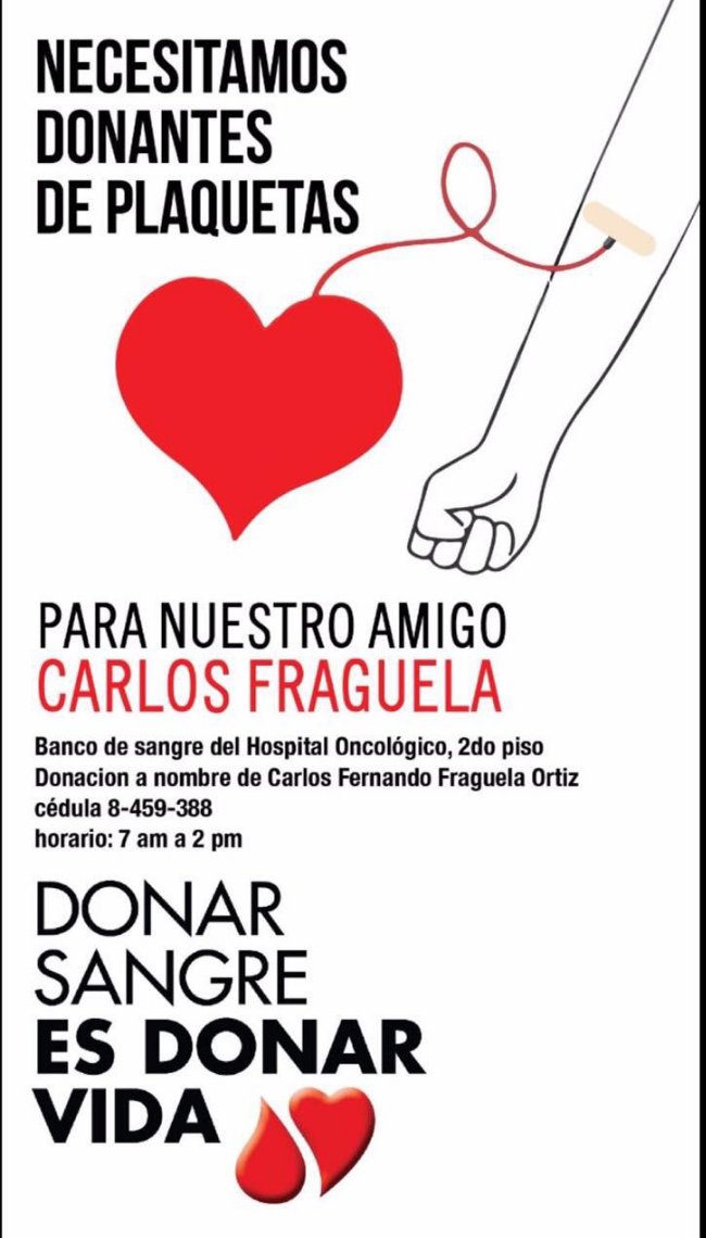 MorningFit's tweet photo. Necesitamos donantes de plaquetas para Carlos Fraguela, hospital Oncológico 2do piso. Donar sangre es donar vida!! ♥️ https://t.co/k53ay9CnvJ