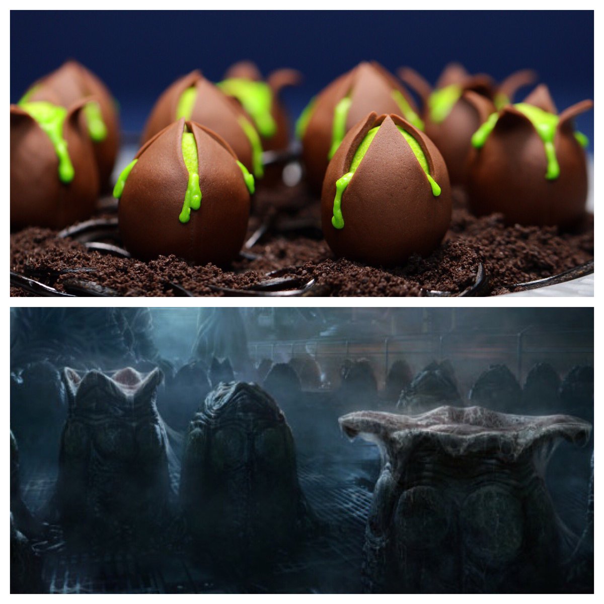 NerdyNummies's tweet photo. Made Alien Egg Cake Balls on #NerdyNummies in honor of the new movie #AlienCovenant https://t.co/OLOeFXF9Eg https://t.co/YRfCDYXfxr