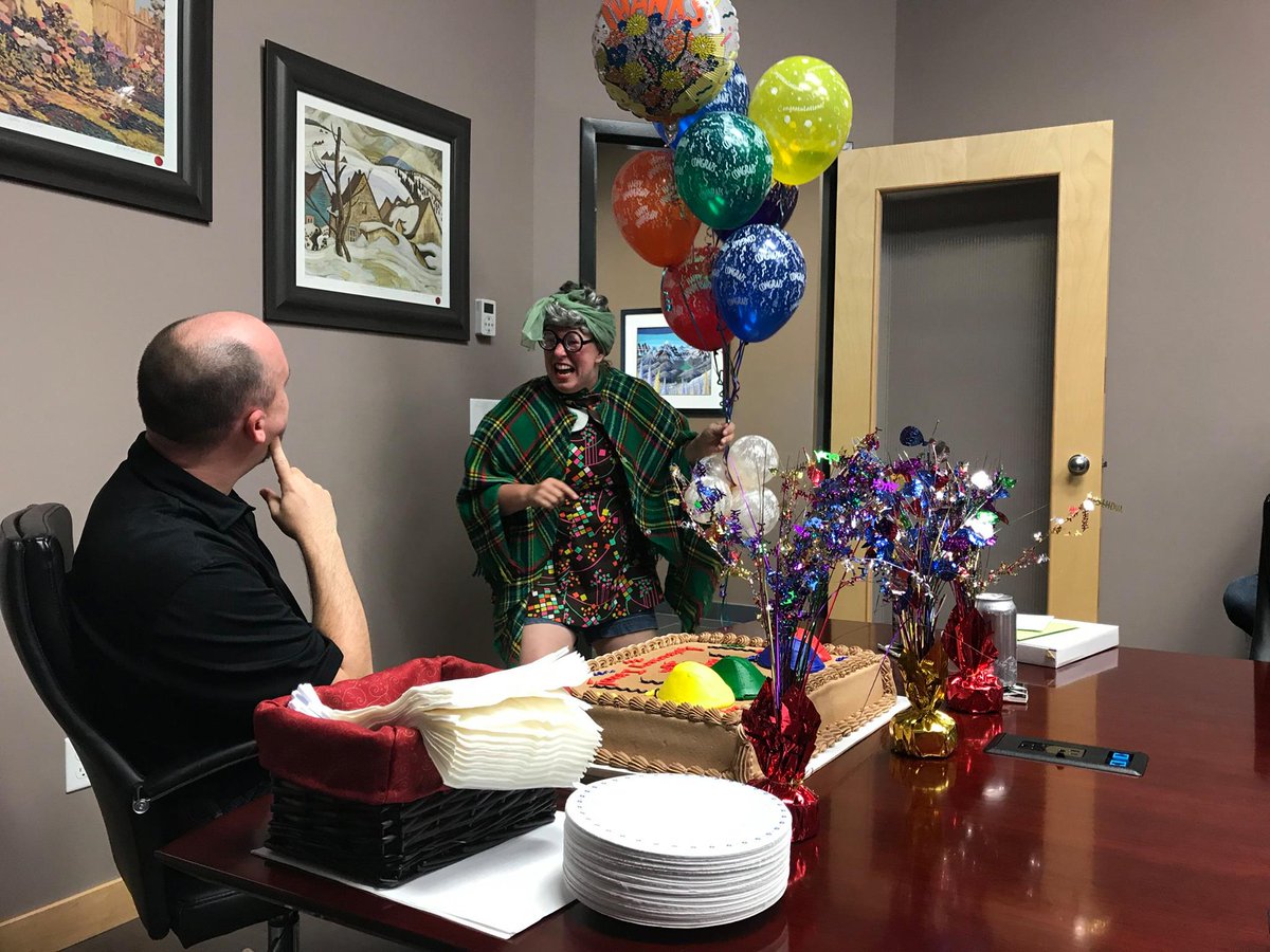 SymInconclusive's tweet photo. Another milestone celebration @autostarpos . We had a special guest to congratulate @mikelong our VP of Operations on his 20 yr anniversary https://t.co/I4Oh59ZmwD