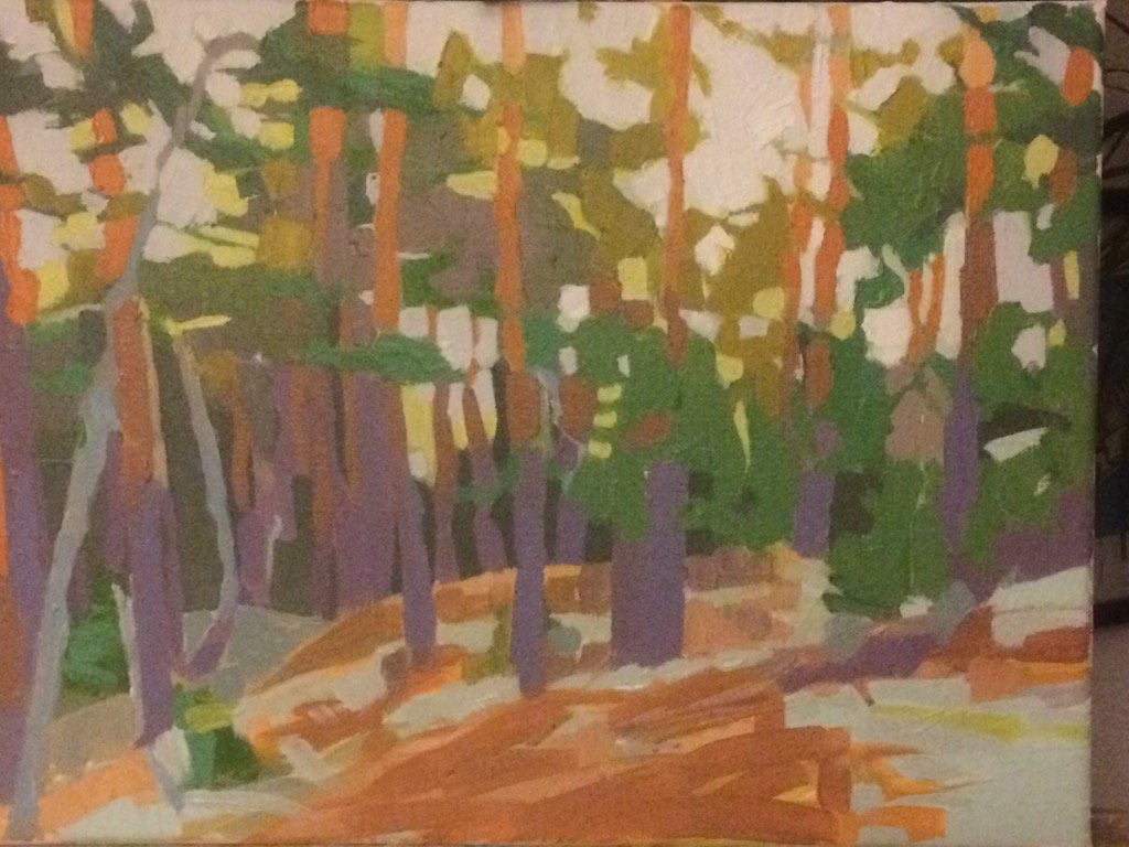 nochagall's tweet photo. Work in progress, light coming through trees in South West Finland #abstractart #acrylicpainting #turku #merimasku https://t.co/7TSZ5bVxj6