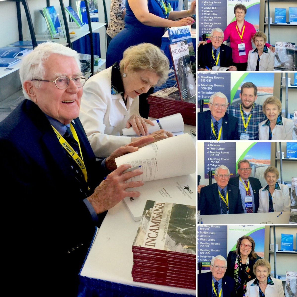 ASCEpublishing's tweet photo. Thank you Ken & Ruth Wright for personalizing copies of your book Incamisana at #EWRI2017 #incaengineering @WrightWater https://t.co/omf6TW961I