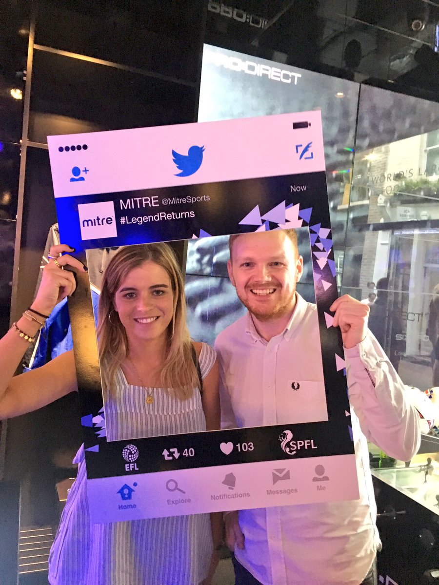 MOTDmag's tweet photo. We're @ProDirect_LDN for the @MitreSports @EFL ⚽️ launch (you might need to remind your kids what a Mitre ball is 🙈) 
#LegendReturns https://t.co/zq4305VYPi
