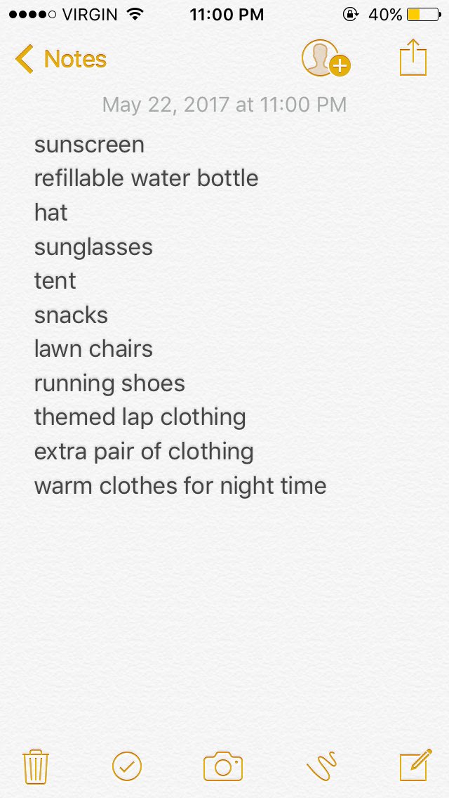 TitansRelay's tweet image. here is a list of things you should bring to relay! be prepared &amp;amp; get excited!!!