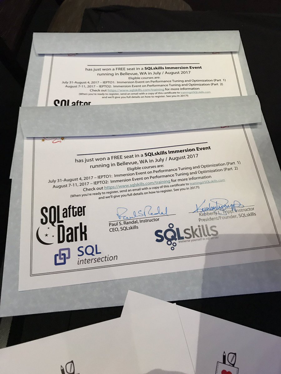 KimberlyLTripp's tweet image. Setting up #SQLafterDark @ #SQLintersection (our #SQL event at #DEVintersection); AWESOME raffle prizes inc. 2x #SQLskills IE seats for FREE