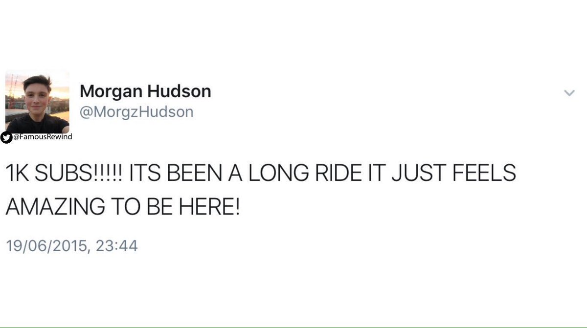 FamousRewind's tweet image. Barely even a throwback! Only 2 years ago @MorgzHudson tweeted this... 👀👀