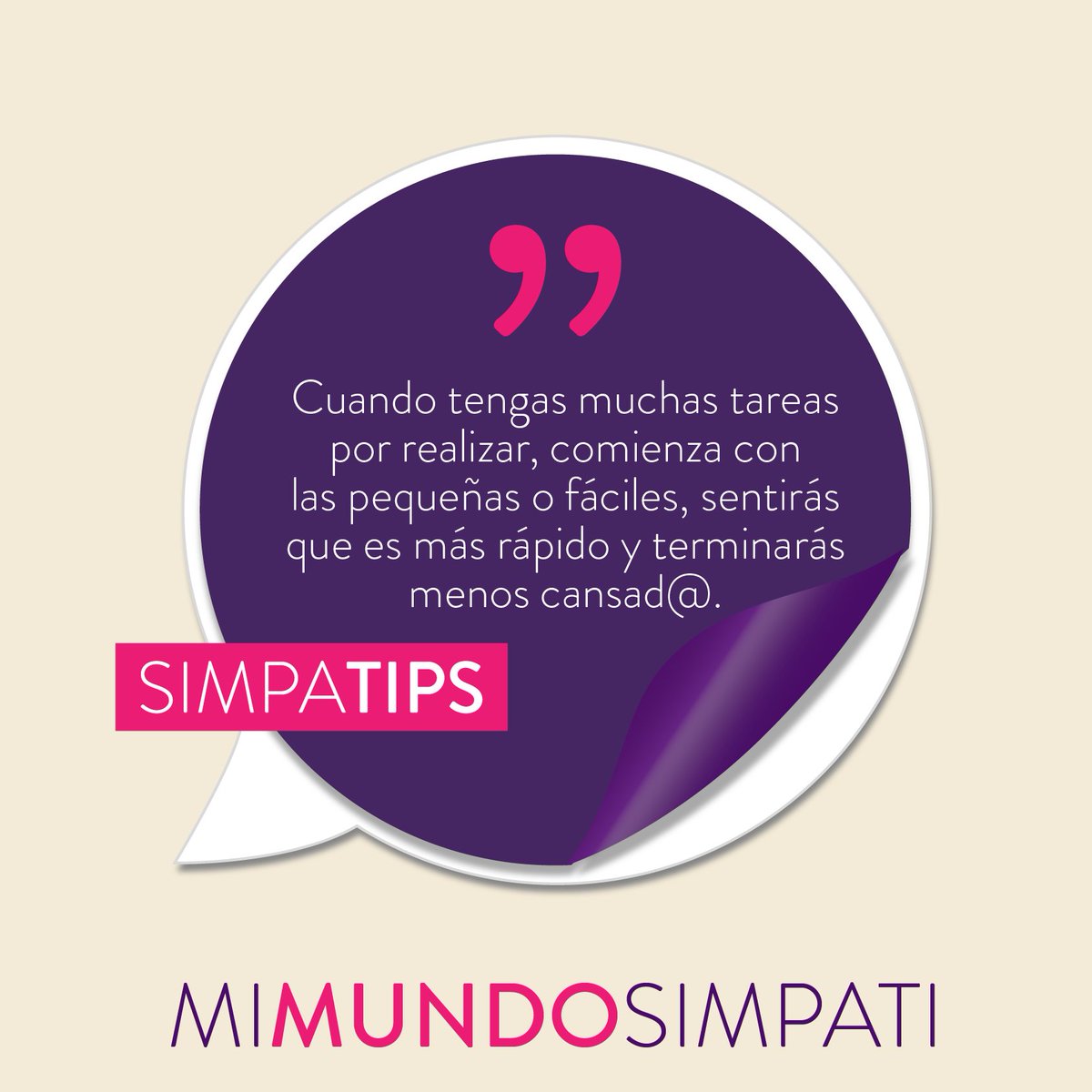 simpati_mobile's tweet photo. #SimpaTips: "Cuando tengas muchas tareas por realizar, comienza con las pequeñas o fáciles"  #CambiaDeChip  https://t.co/pwp7zf2OTz https://t.co/3YkpBntk9X