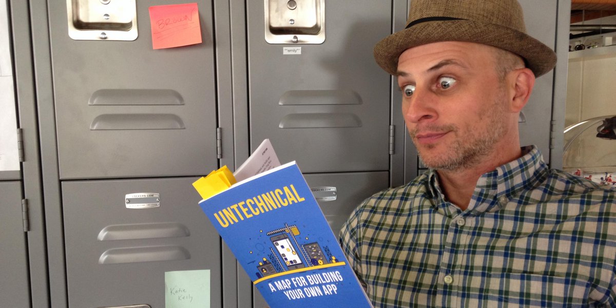 eightbitstudios's tweet photo. Brett reads @untechnicalbook A Map For Building Your Own App. #isaidwhat #Untechnical #ChicagoTech https://t.co/UofxIS2SUZ