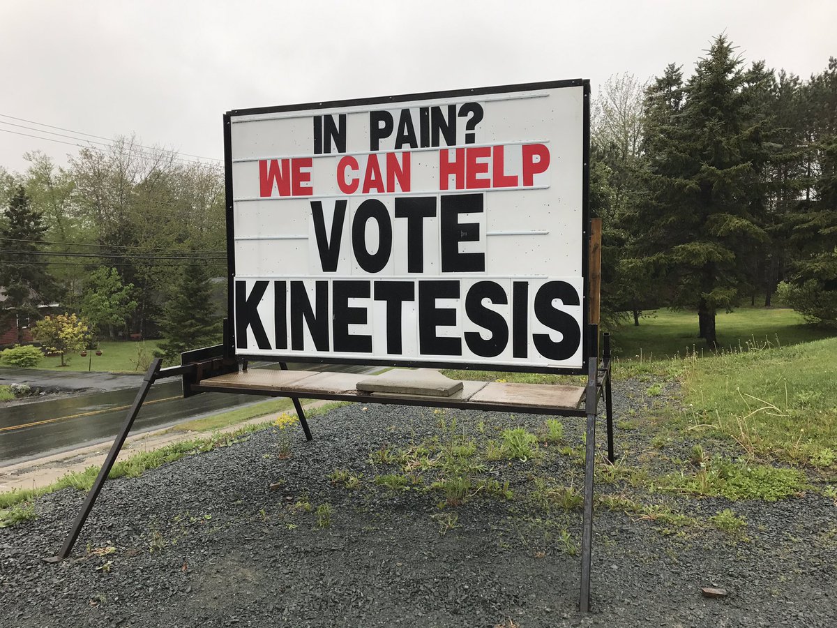 Kinetesis's tweet photo. Tired of living with aches & pains? #Kinetesis has entered the race in #Bedford & #FallRiverNS! #electionspirit #nsvotes #Halifax https://t.co/zRMojJTx48