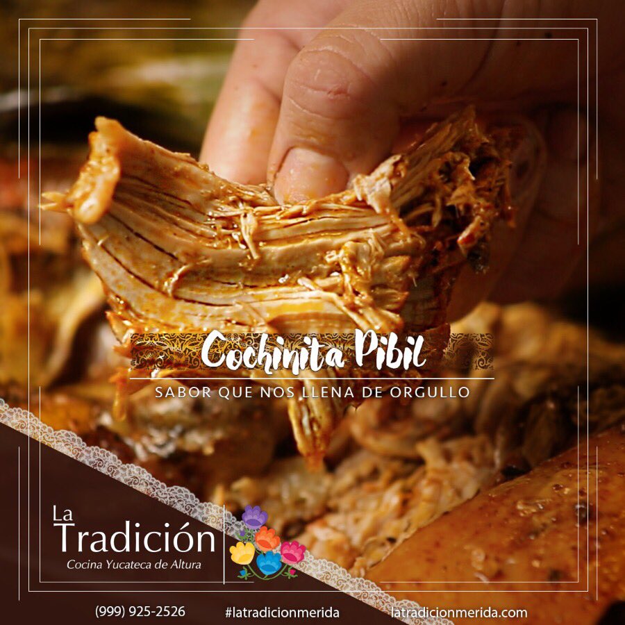 No te pierdas el auténtico sabor de la Cochinita enterrada. Disfrútalo con tortillas hechas a mano en La Tradición. Calle 60 x 25