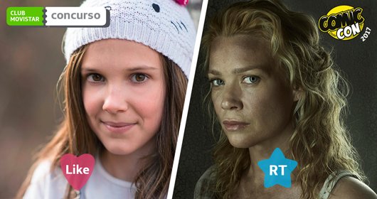 MovistarChile's tweet photo. #ConcursoMovistar: ¡Conoce a Andrea o a Eleven! Haz RT x #LaurieHolden o ❤️ x #MillieBobbyBrown y participa x conocerlas en @comicconchile https://t.co/hwpAzHnpgU