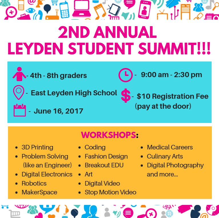 LStudentSummit's tweet photo. Incoming 4th-8th graders are invited to A Day To Create!
#leydenpride @fppld @NorthlakePL @RGLibrary @askEPPL @spplibrary https://t.co/OhAS1PRKTX
