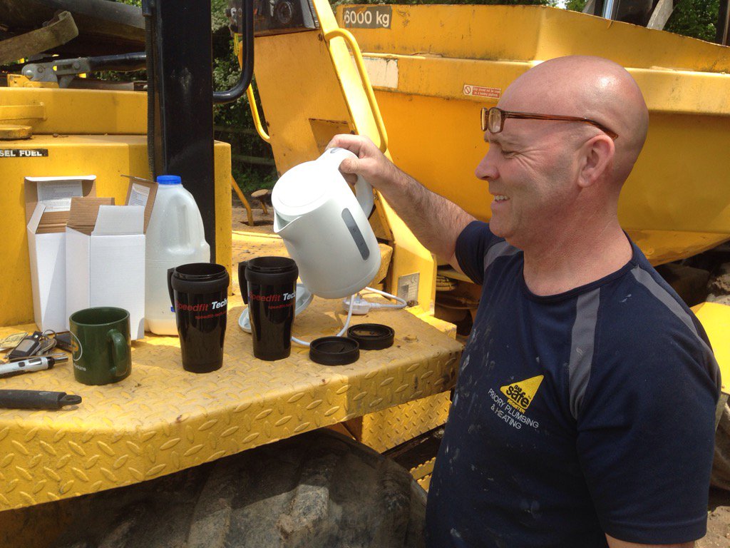 Steph from Priory plumbing on site in Wilmslow