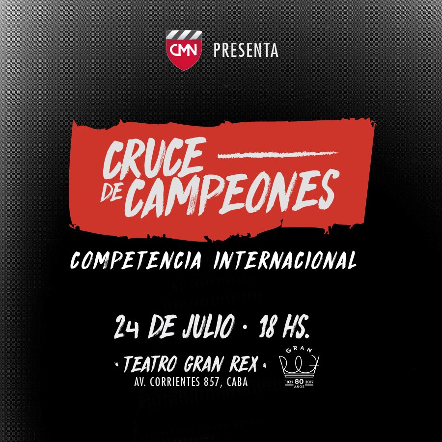 CruceCampeones's tweet photo. Si las batallas de freestyle te ceban … esta noticia más. 24 de Julio en el Gran Rex con retos muy picantes.

https://t.co/bbTP9iuv7N https://t.co/3GFr6BRz9T